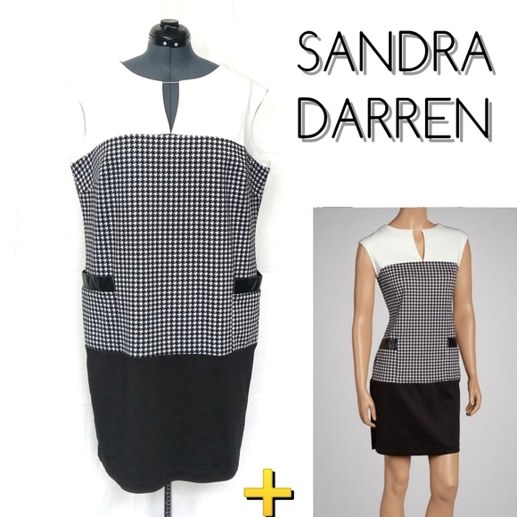 Sandra Darren Dresses & Skirts - 🔻🔥➕ Houndstooth Colorblock Shift Dress EUC